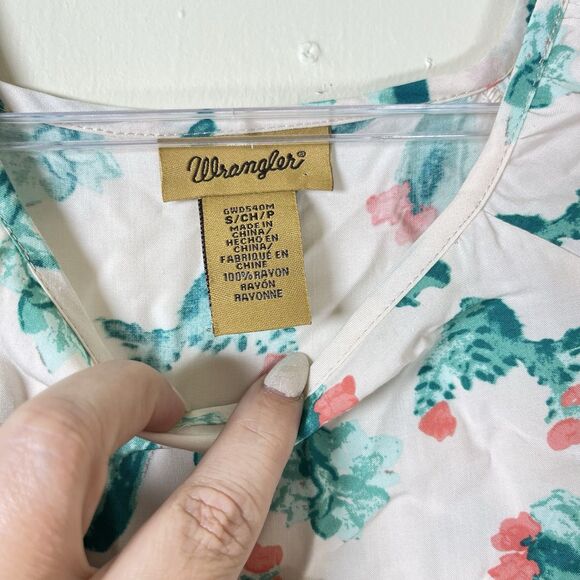 WRANGLER GIRL'S Size SMALL BALLOON SLEEVE CACTUS PRINT DRESS - Picture 4 of 5